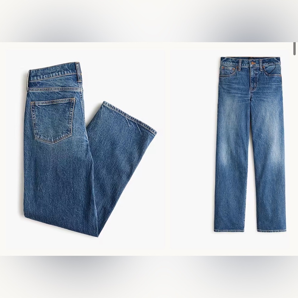 J. Crew Factory Women's Wide Crop Leg Blue Jeans - Picture 2 of 2